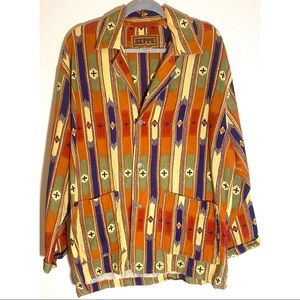 Vintage Seppe Western Aztec Print Button Down-S